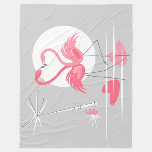 Flamingo Liebe Fleece Decke groß horizontal (Vorderseite)