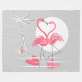 Flamingo Liebe Fleece Decke groß horizontal (Vorderseite (Horizontal))