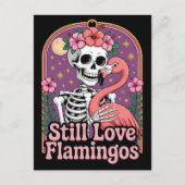 Flamingo Liebe Forever LGBTQ Halloween Postkarte (Vorderseite)