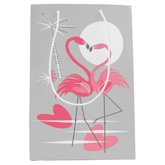 Flamingo Liebe Geschenksack Medium Mittlere Geschenktüte (Vorderseite)