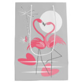 Flamingo Liebe Geschenksack Medium Mittlere Geschenktüte (Rückseite)