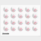 Flamingo Liebe groß Moon Aufkleber rund (Blatt)