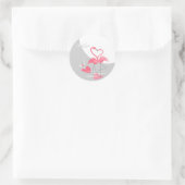 Flamingo Liebe groß Moon Aufkleber rund (Tasche)