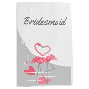 Flamingo Liebe Große Mond Brautjungfer mittel Mittlere Geschenktüte