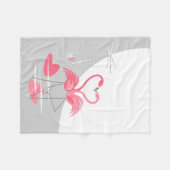 Flamingo Liebe Große Mond Fleece kleine Decke (Vorderseite (Horizontal))