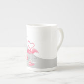 Flamingo Liebe Große Mond Tasse Knochen China (Vorderseite Rechts)