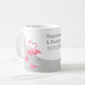 Flamingo Liebe Große Mondnamen Datum Tasse (Vorderseite Links)