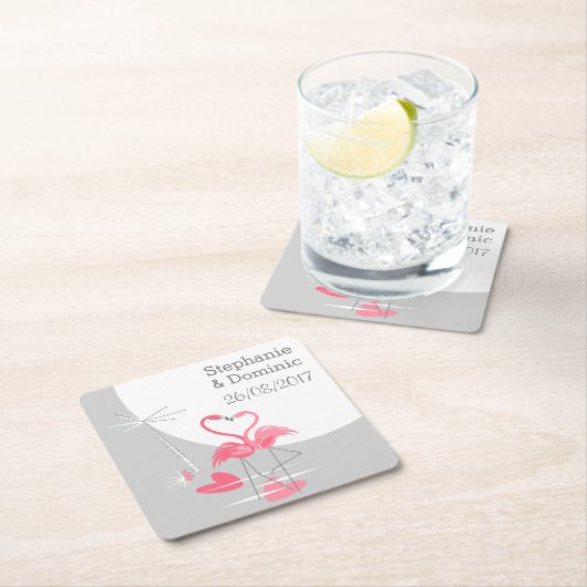 Flamingo Liebe Große Mondnamen Datum Untersetzer P (Vor Ort)