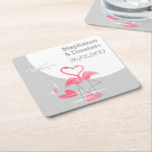 Flamingo Liebe Große Mondnamen Datum Untersetzer P (angewinkelt)