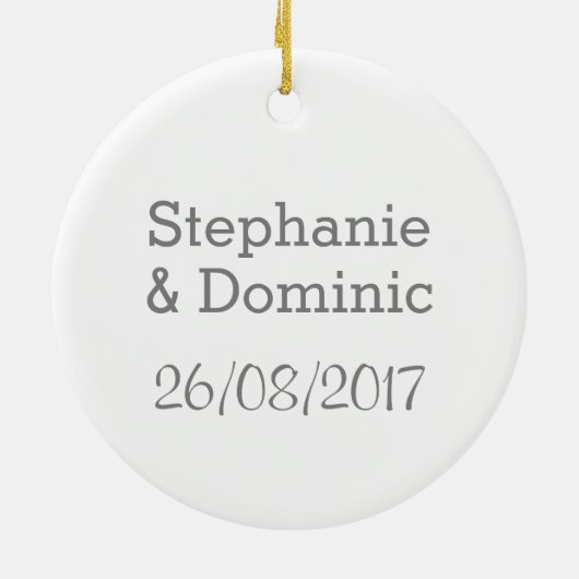 Flamingo Liebe Große Mondnamen Datum Verzierung ru Keramikornament (Hinten)