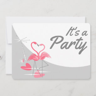 Flamingo Liebe Große Mondparty Einladung