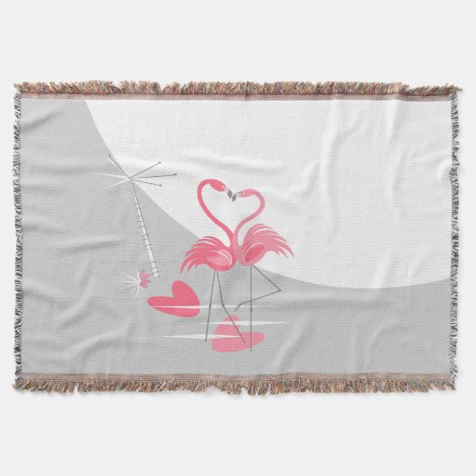 Flamingo Liebe Große Mondwerfer Decke (Vorderseite)