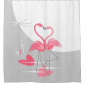 Flamingo Liebe Große Moon Duschvorhang (Vorderseite)