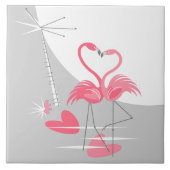 Flamingo Liebe Große Moon Fliese (Vorderseite)