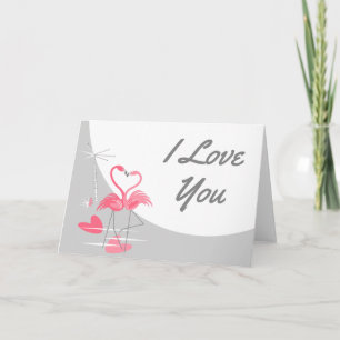 Flamingo Liebe Grosser Mond I Liebe Sie Landschaft Karte