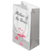 Flamingo Liebe Grosser Mond Mutter der Bride klein Kleine Geschenktüte (Rückseite Schrägansicht)