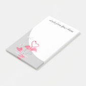 Flamingo Liebe Grosser Mond Post-it notiert vertik Klebezettel (angewinkelt)