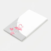 Flamingo Liebe Grosser Mond Post-it notiert vertik Klebezettel (angewinkelt)