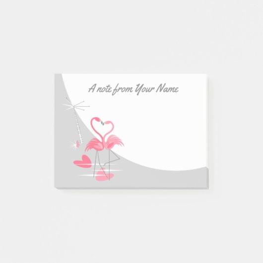 Flamingo Liebe Grosser Mond Text Post-it-Notizen Post-it Klebezettel (Vorderseite)