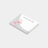 Flamingo Liebe Grosser Mond Text Post-it-Notizen Post-it Klebezettel (angewinkelt)