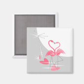 Flamingo Liebe Grosser Mondmagnet-Platz Magnet (Vorderseite/Rückseite)