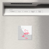 Flamingo Liebe Grosser Mondmagnet-Platz Magnet (In Situ (Geschirrspüler))