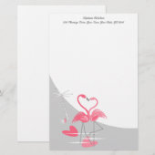 Flamingo Liebe Großer Mondtext Briefpapier (Vorne/Hinten)