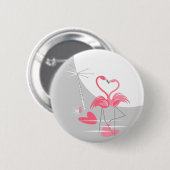 Flamingo Liebe Grosser Moon-Knopf Button (Vorne & Hinten)