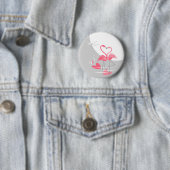 Flamingo Liebe Grosser Moon-Knopf Button (Beispiel)