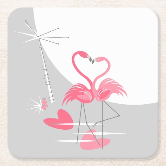 Flamingo Liebe Grosser Moon Untersetzer Platz (Vorderseite)