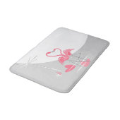 Flamingo Liebe Grosses Mondbad Badematte (Schrägansicht)