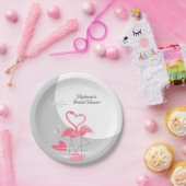 Flamingo Liebe Grosses Moon Brautparty Papier Pappteller (Party)