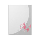 Flamingo Liebe Grosses Moon Notizblock horizontal (Rotiert)