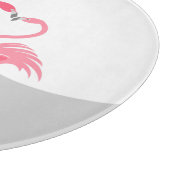 Flamingo Liebe Grosses Moon-Schneidebrett rund Schneidebrett (Ecke)