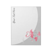 Flamingo Liebe Grosses Moon Text Notizblock horizo (Rotiert)