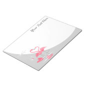 Flamingo Liebe Grosses Moon Text Notizblock horizo (angewinkelt)