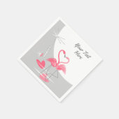 Flamingo-Liebe Großmoon-Text Serviette (Ecke)