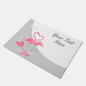 Flamingo Liebe Grossmoon Text Türmatte (Schrägansicht)