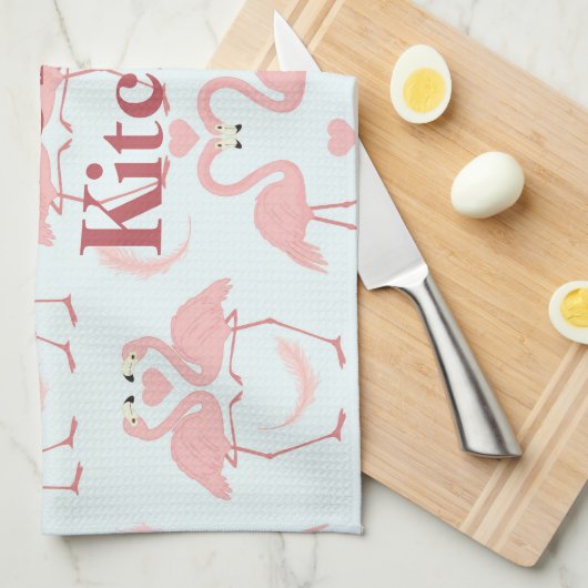 Flamingo-Liebe Handtuch (Viertel Falte)