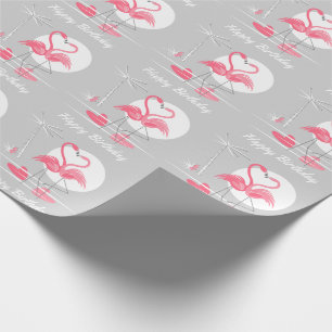 Flamingo Liebe Happy Birthday Packpapier