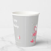 Flamingo Liebe Happy Birthday Pappbecher (Rechts)