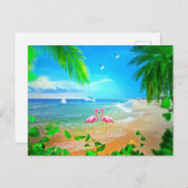 Flamingo Liebe Holiday Card Feiertagspostkarte (Vorne/Hinten)