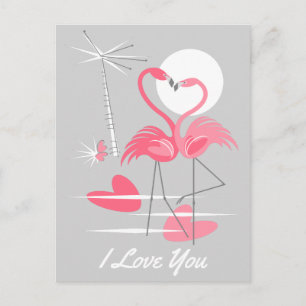 Flamingo Liebe I Liebe Sie Postkartenlandschaft Postkarte