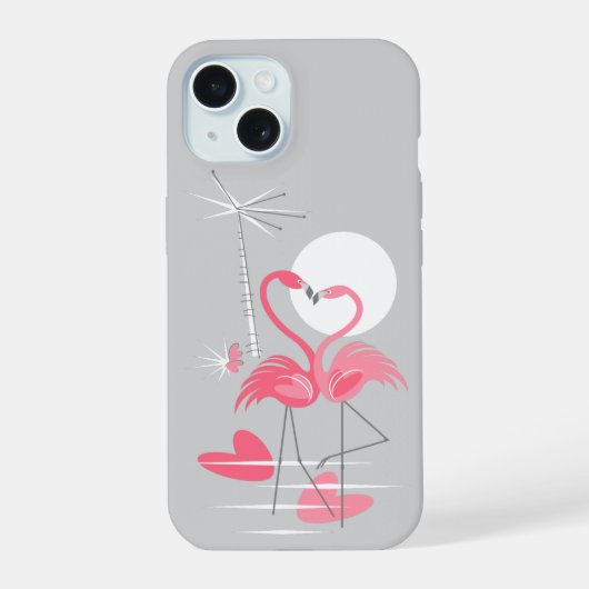 Flamingo Liebe iPhone Gehäuse 15 Hülle (Rückseite)