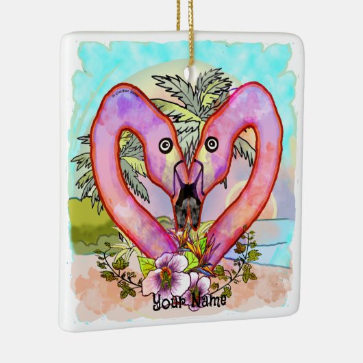 Flamingo-Liebe Keramikornament (Rechts)
