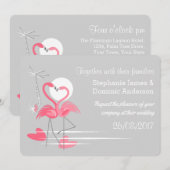 Flamingo-Liebe-Landschaft Einladung (Vorne/Hinten)
