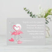 Flamingo-Liebe-Landschaft Einladung (Stehend Vorderseite)