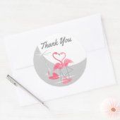 Flamingo Liebe Large Moon Aufkleber Danke rund (Umschlag)