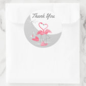Flamingo Liebe Large Moon Aufkleber Danke rund (Tasche)