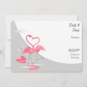 Flamingo Liebe Large Moon Bridal Dusche Einladung (Rückseite)